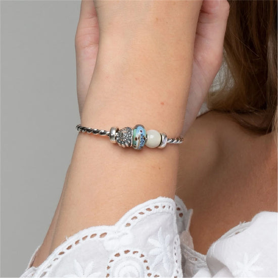 Bracciale bangle da donna Trollbeads in argento a spirale M