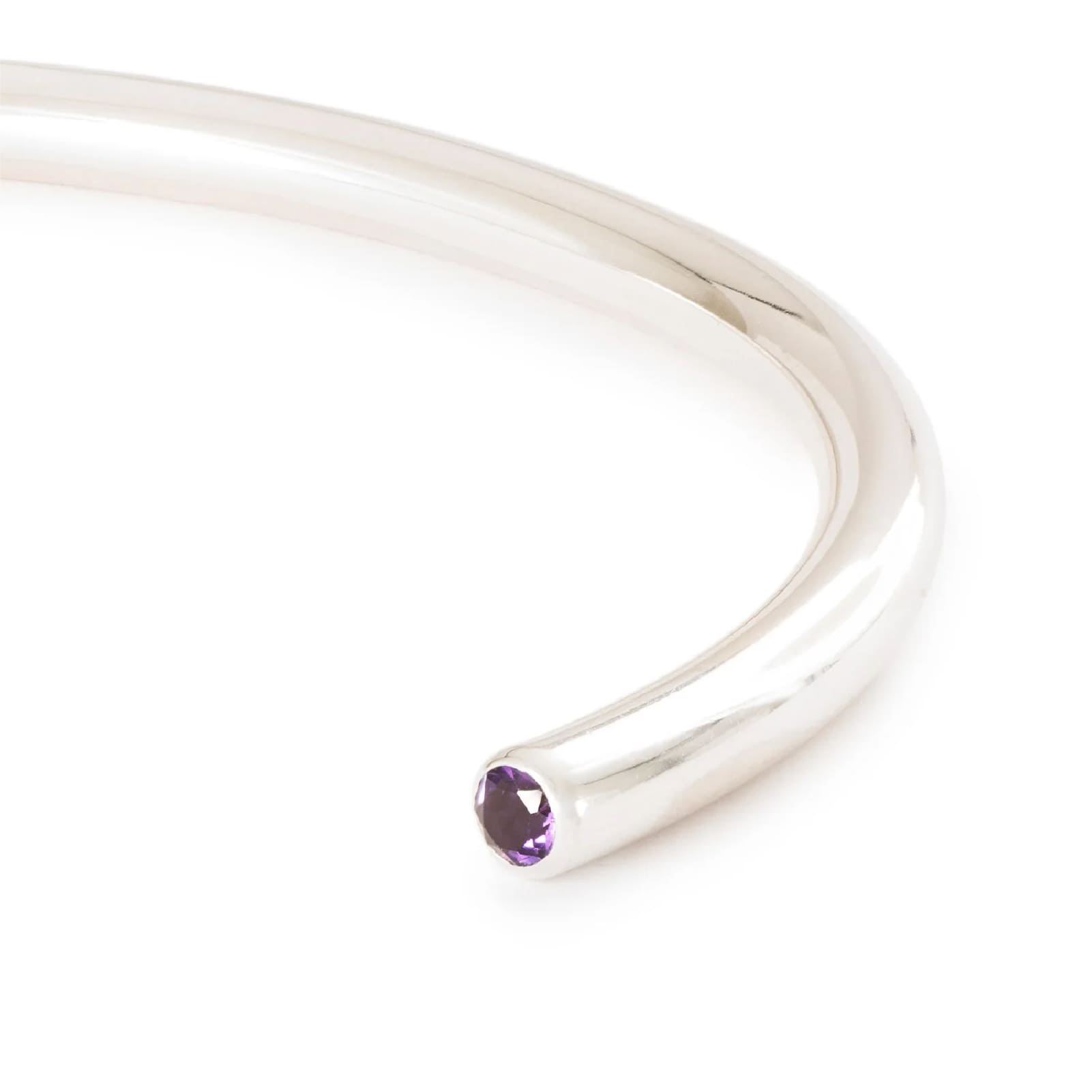 Bracciale bangle donna Trollbeads argento con ametiste M