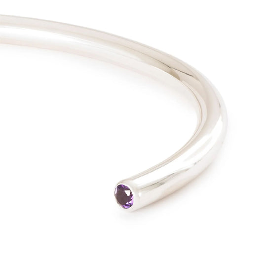 Bracciale bangle donna Trollbeads argento con ametiste M