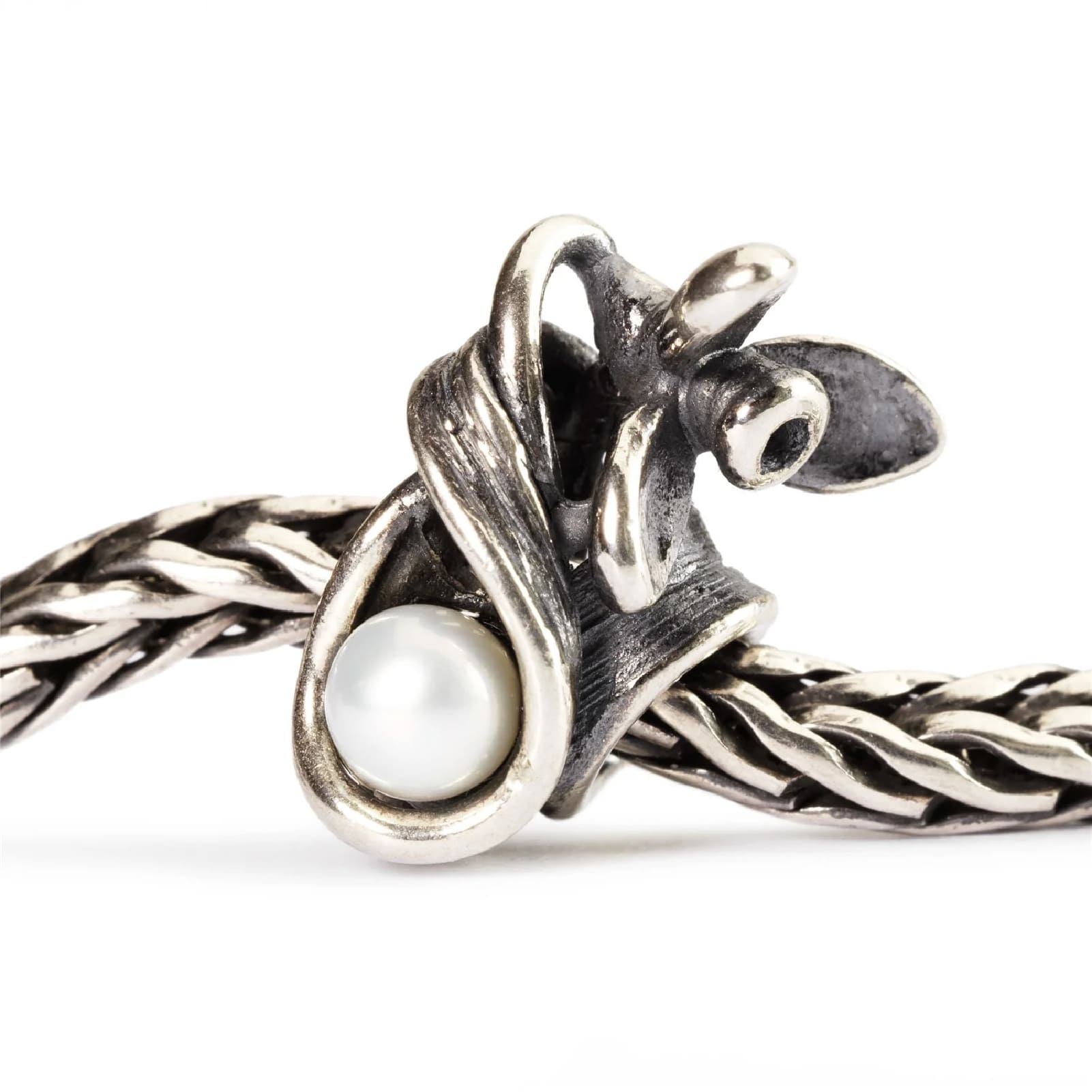 Beads da donna Trollbeads in argento bucaneve con perla MISURA UNICA