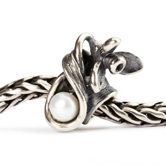 Beads da donna Trollbeads in argento bucaneve con perla MISURA UNICA