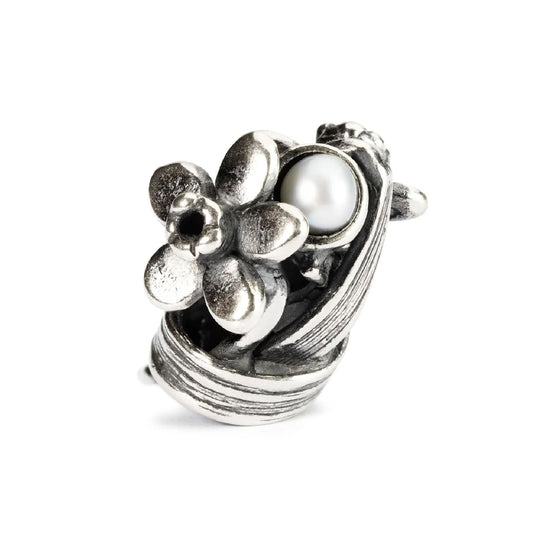 Beads da donna Trollbeads argento giunchiglia con perla MISURA UNICA