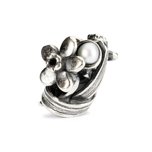 Beads da donna Trollbeads argento giunchiglia con perla MISURA UNICA