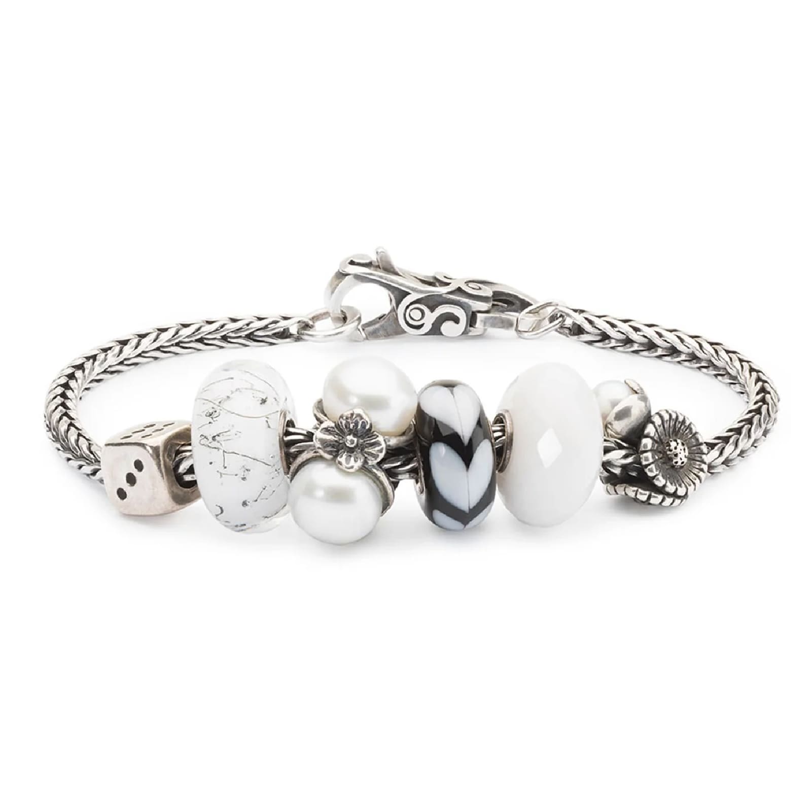 Beads da donna Trollbeads argento margherita con perla MISURA UNICA