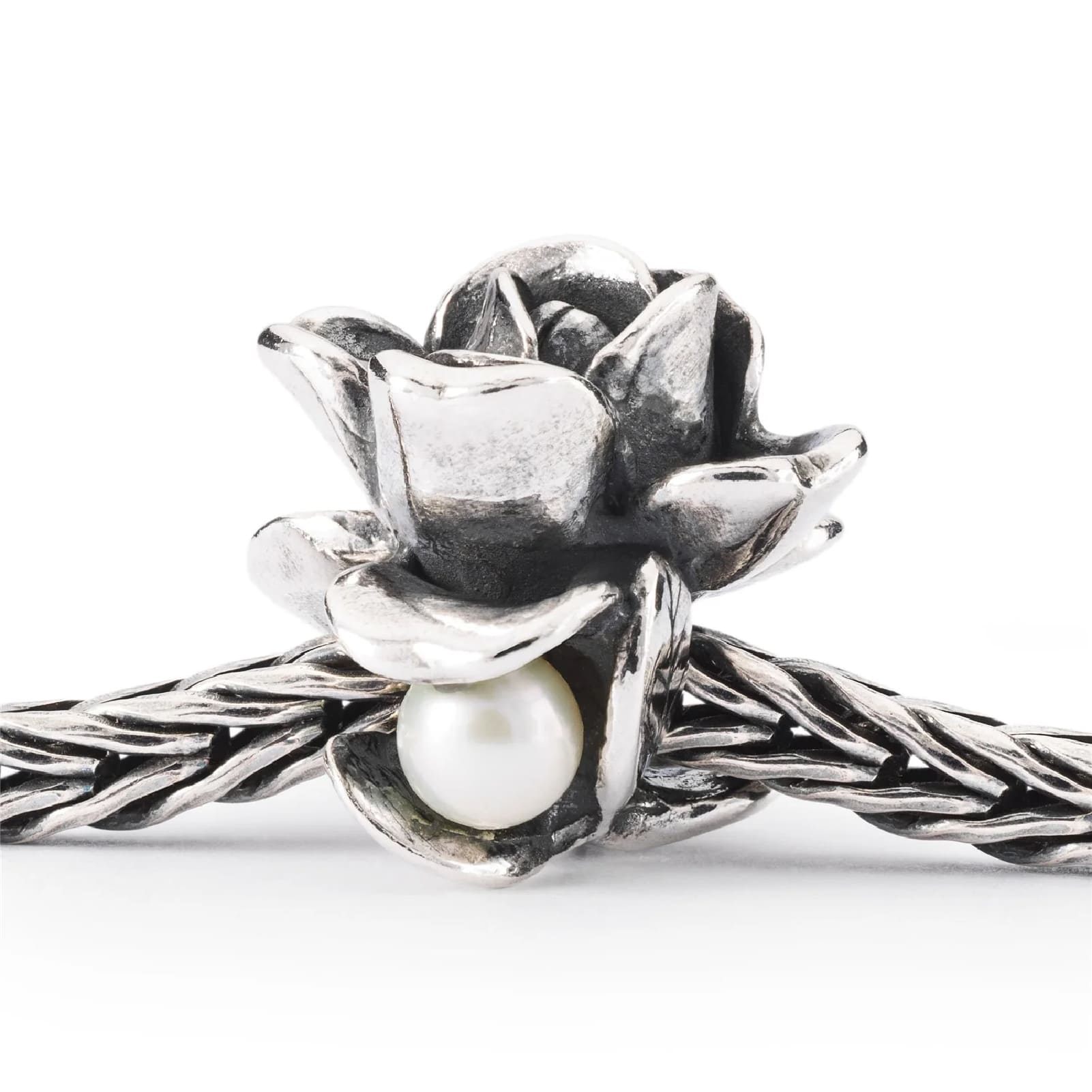 Beads da donna Trollbeads in argento rosa con perla MISURA UNICA