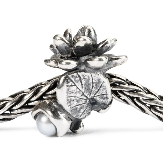 Beads da donna Trollbeads in argento ninfea con perla MISURA UNICA