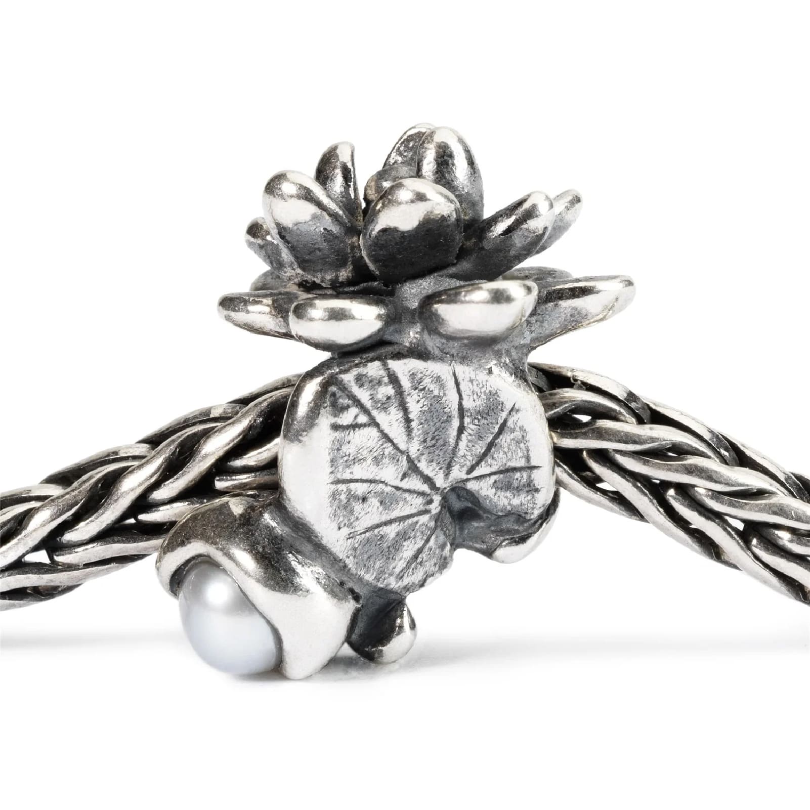 Beads da donna Trollbeads in argento ninfea con perla MISURA UNICA