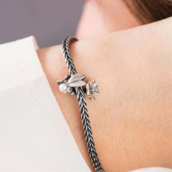 Beads da donna Trollbeads argento convolvolo con perla MISURA UNICA
