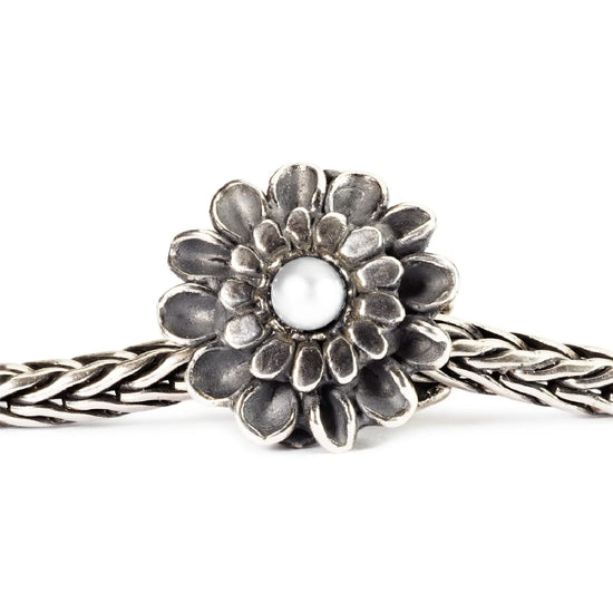 Beads da donna Trollbeads argento crisantemo con perla MISURA UNICA