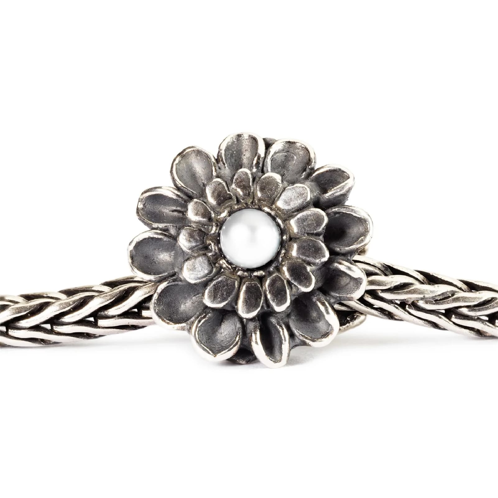 Beads da donna Trollbeads argento crisantemo con perla MISURA UNICA