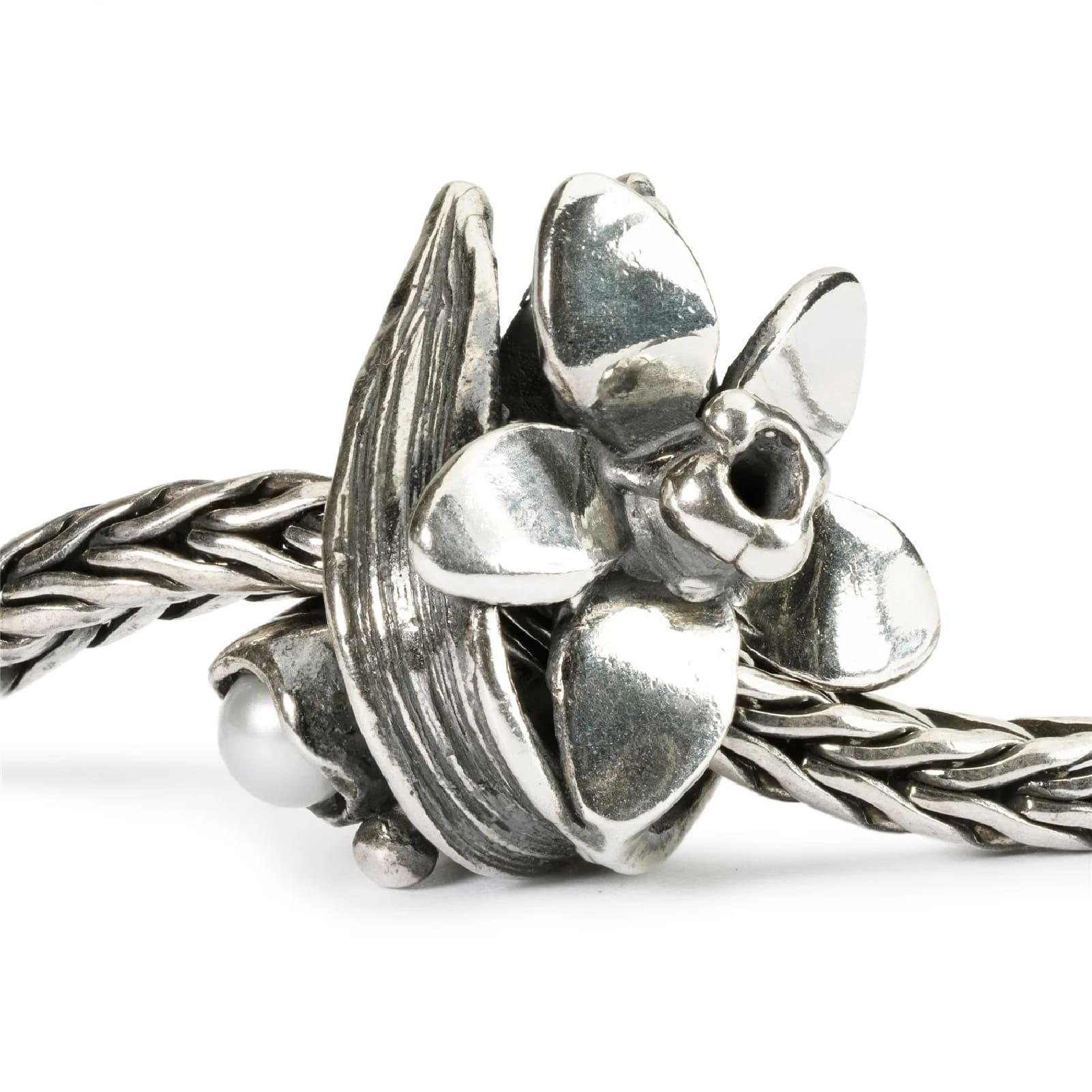 Beads da donna Trollbeads argento narciso con perla MISURA UNICA