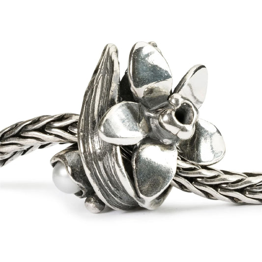 Beads da donna Trollbeads argento narciso con perla MISURA UNICA