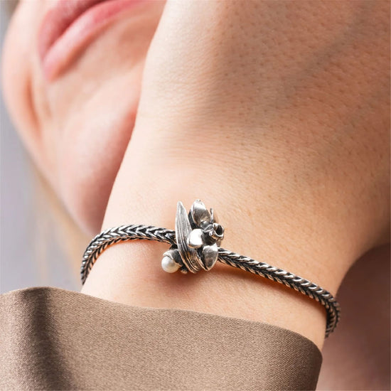 Beads da donna Trollbeads argento narciso con perla MISURA UNICA