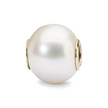 Beads Trollbeads in oro giallo 18kt con perla naturale MISURA UNICA