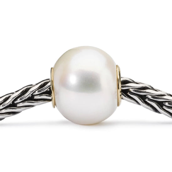 Beads Trollbeads in oro giallo 18kt con perla naturale MISURA UNICA