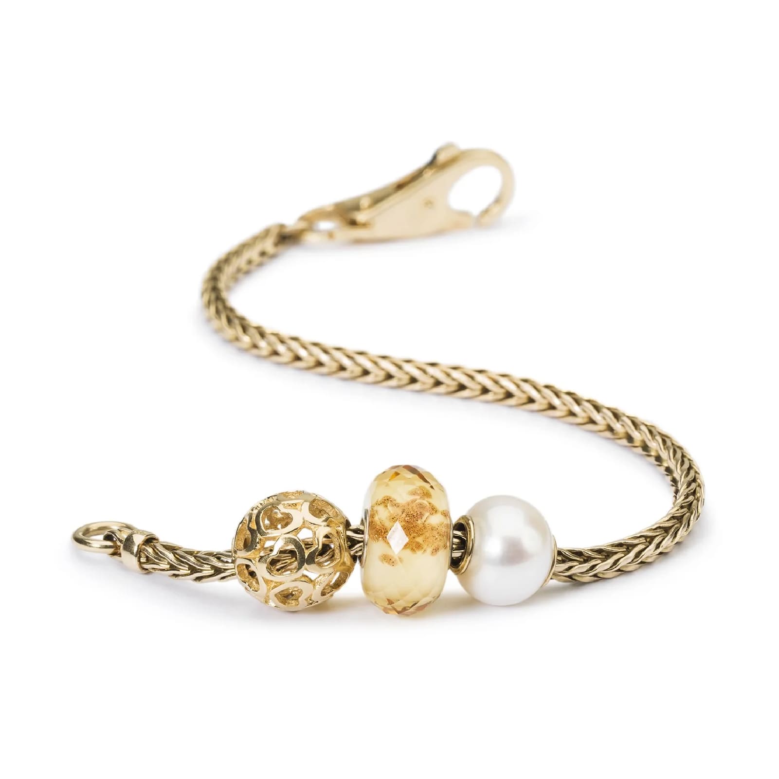 Beads Trollbeads in oro giallo 18kt con perla naturale MISURA UNICA