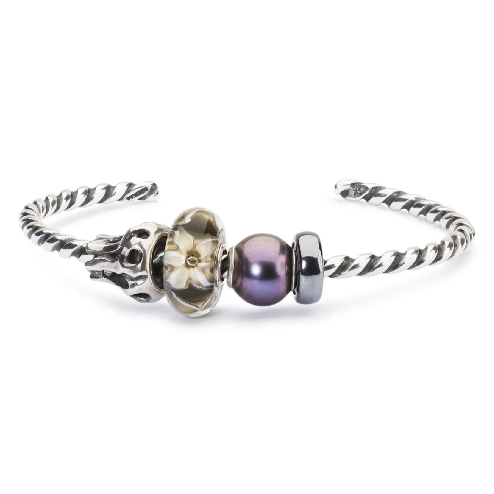 Beads da donna Trollbeads in argento con perla scura MISURA UNICA