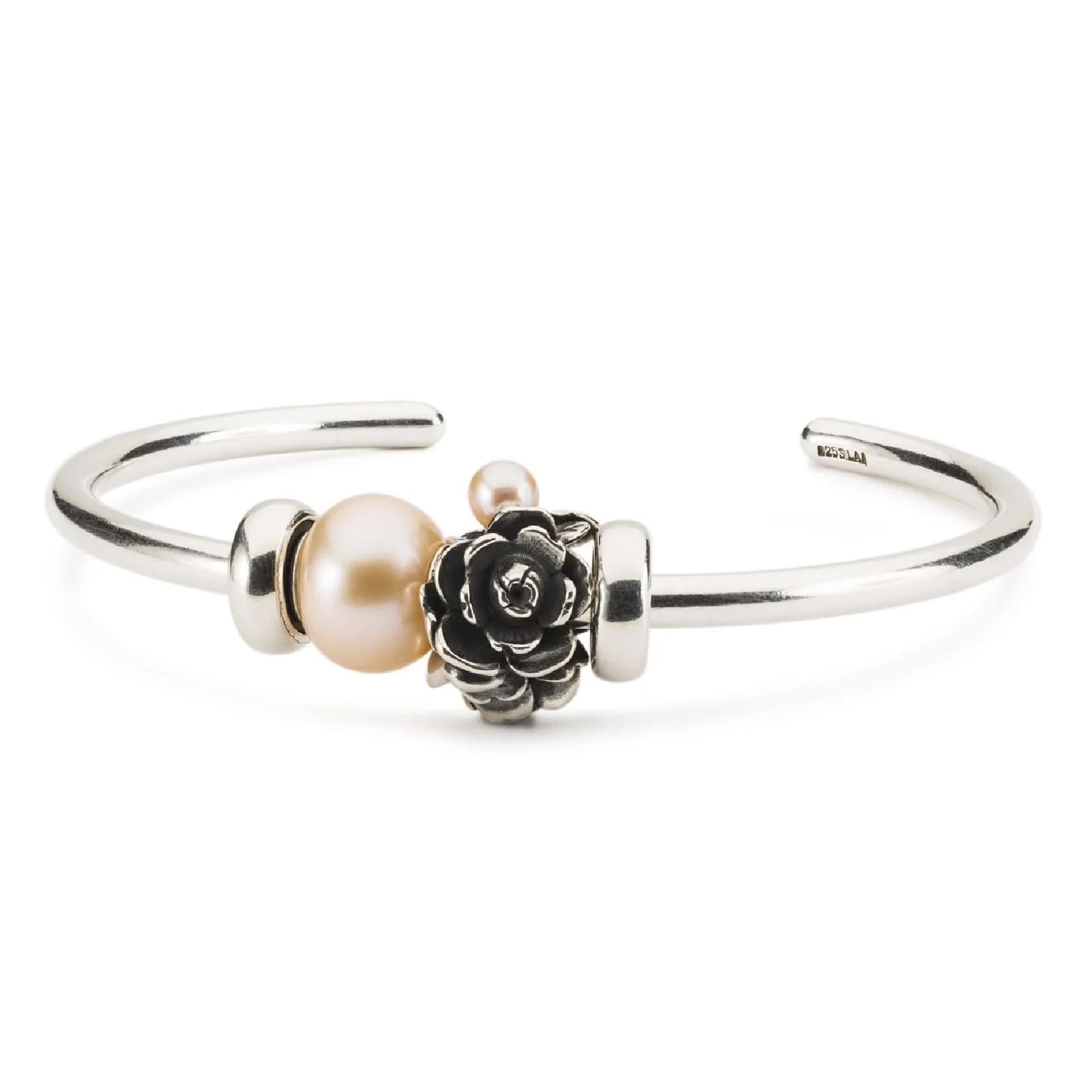 Beads da donna Trollbeads in argento con rosa e perla MISURA UNICA