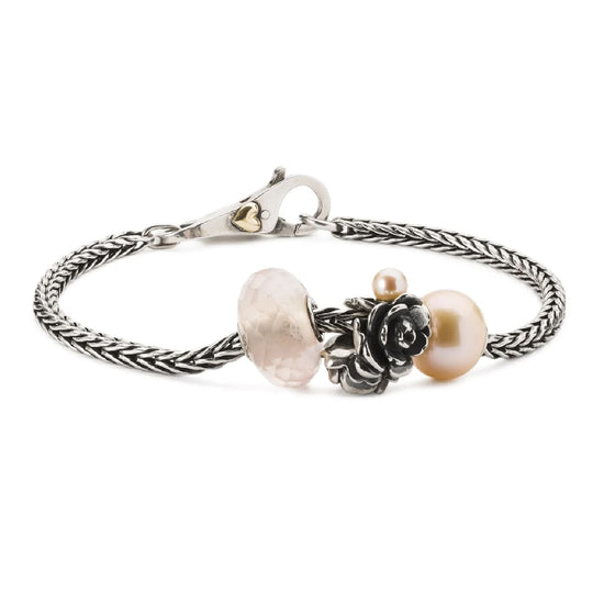 Beads da donna Trollbeads in argento con rosa e perla MISURA UNICA
