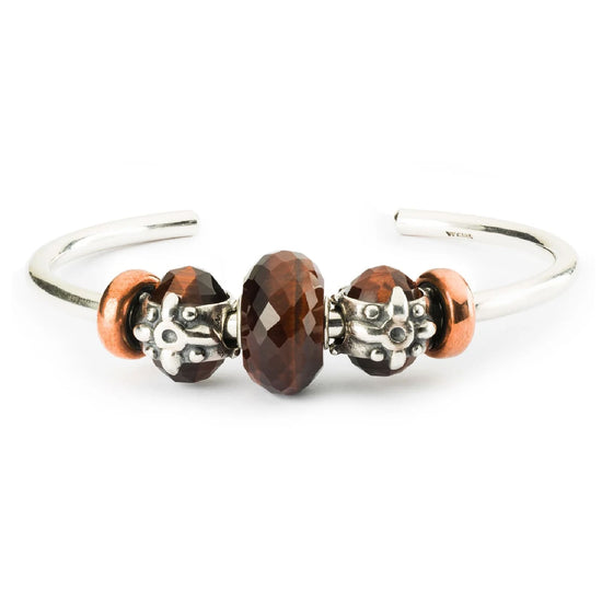 Beads da donna Trollbeads in argento con occhio di tigre MISURA UNICA