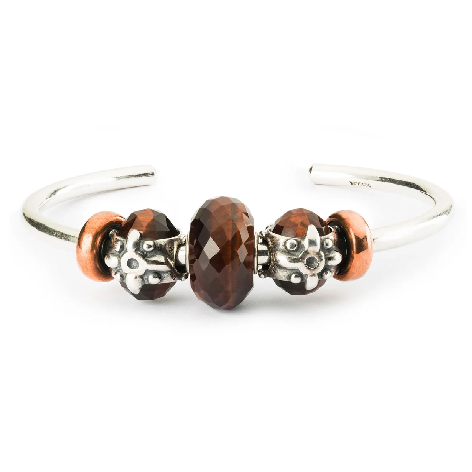 Beads da donna Trollbeads in argento con occhio di tigre MISURA UNICA