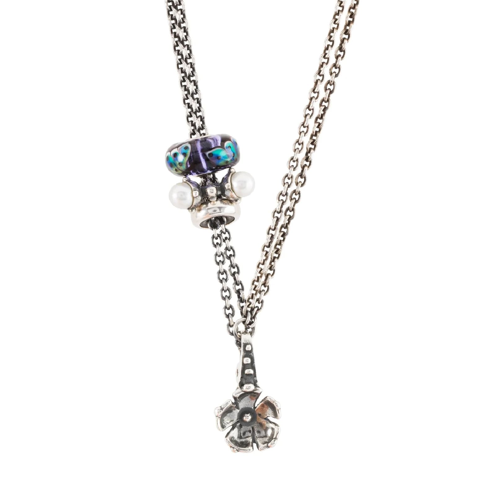 Beads da donna Trollbeads in argento con tre perle piccole MISURA UNICA