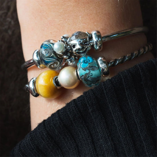 Beads da donna Trollbeads in argento con tre perle piccole MISURA UNICA