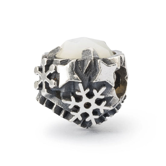 Beads Trollbeads in argento con fiocchi neve e perla MISURA UNICA