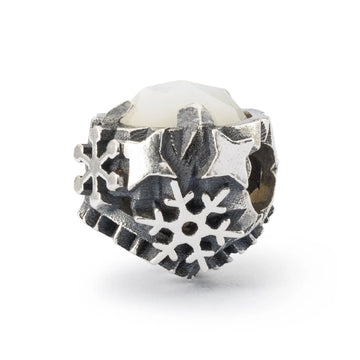 Beads Trollbeads in argento con fiocchi neve e perla MISURA UNICA