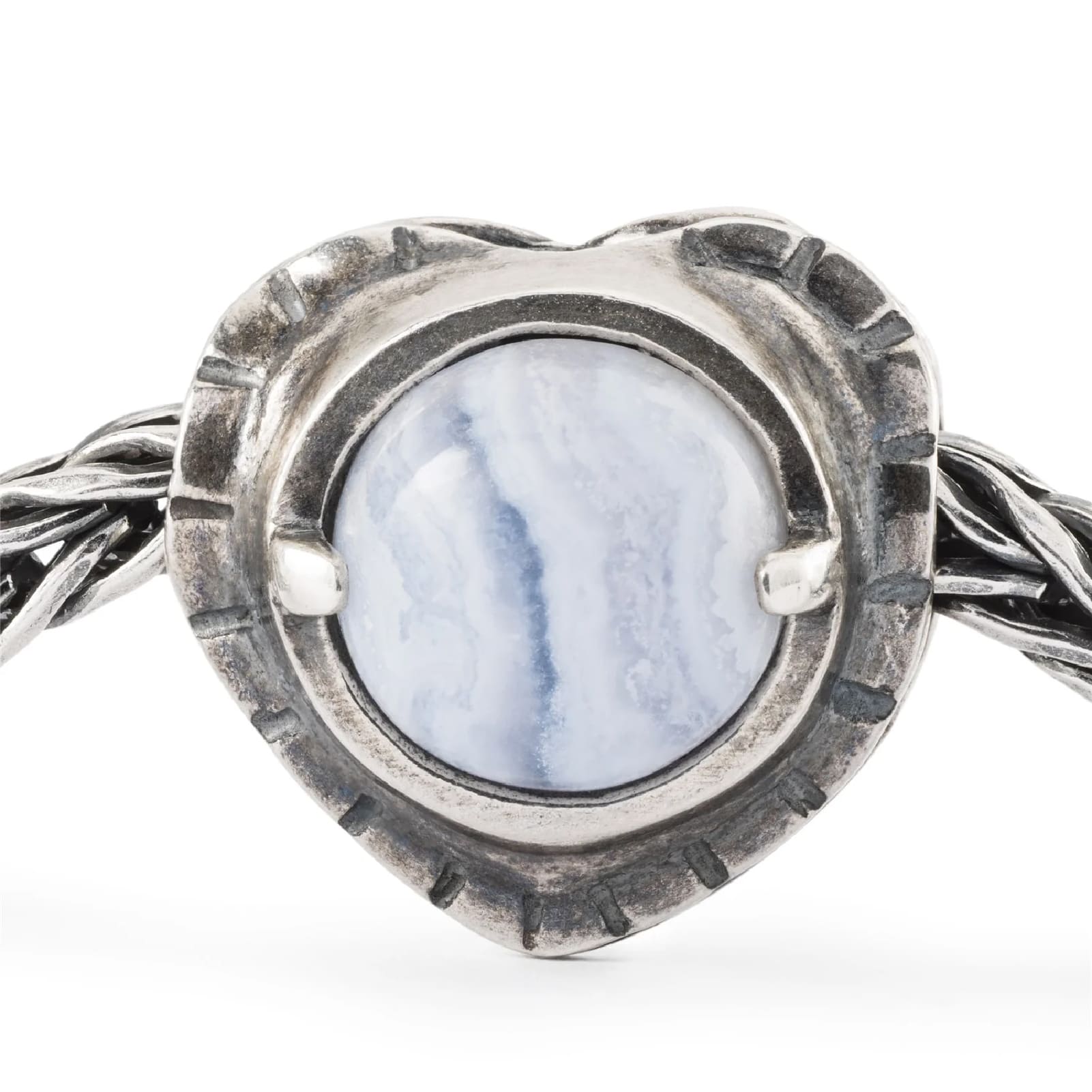 Beads da donna Trollbeads in argento a cuore con agata MISURA UNICA