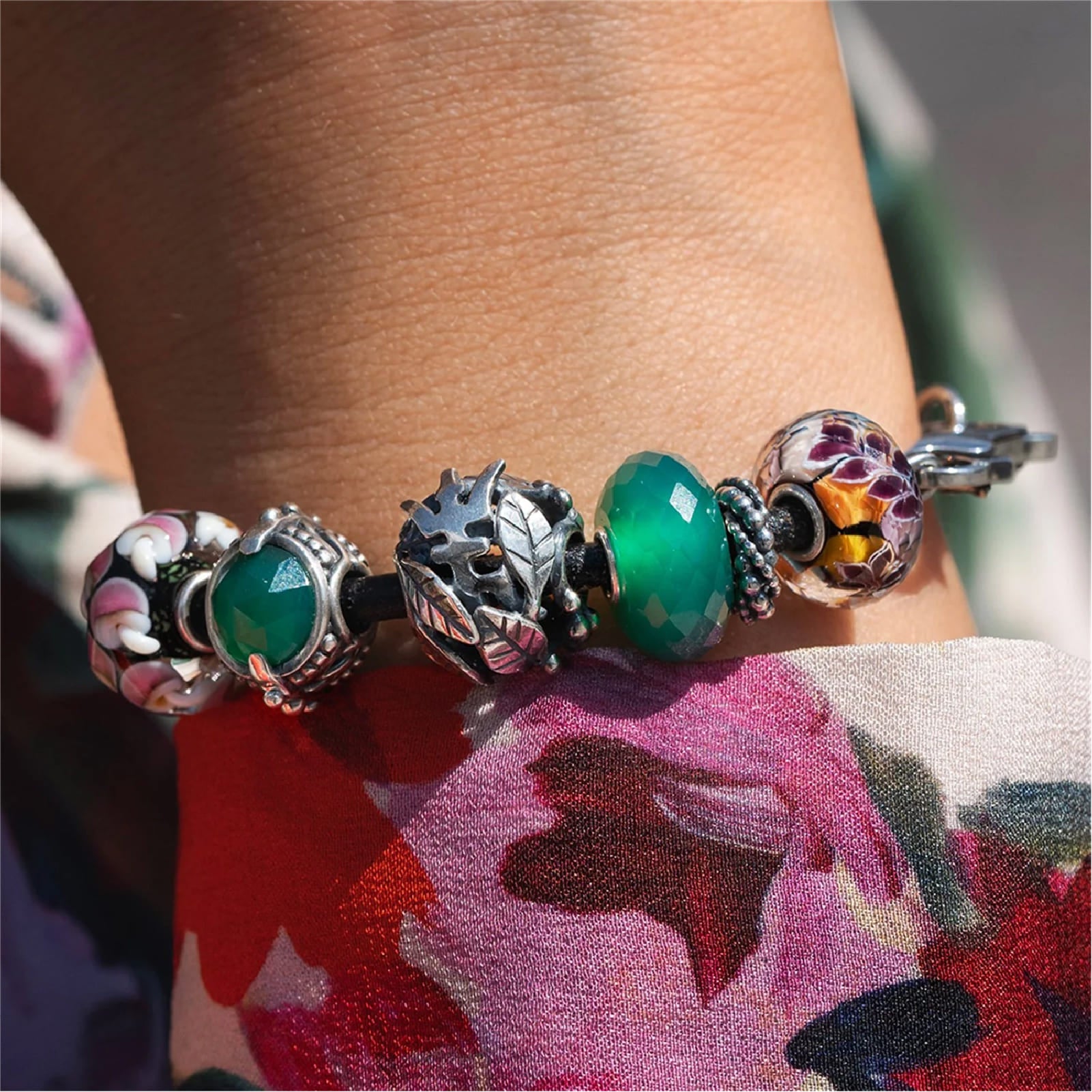 Beads da donna Trollbeads in argento con onice verde MISURA UNICA