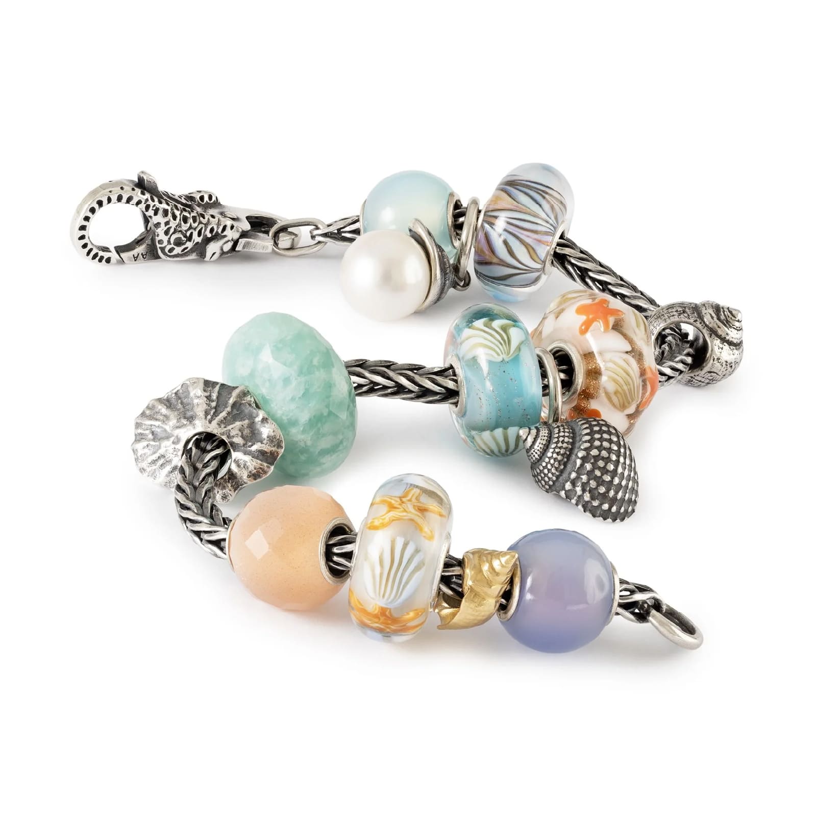 Beads da donna Trollbeads in argento conchiglia e perla MISURA UNICA