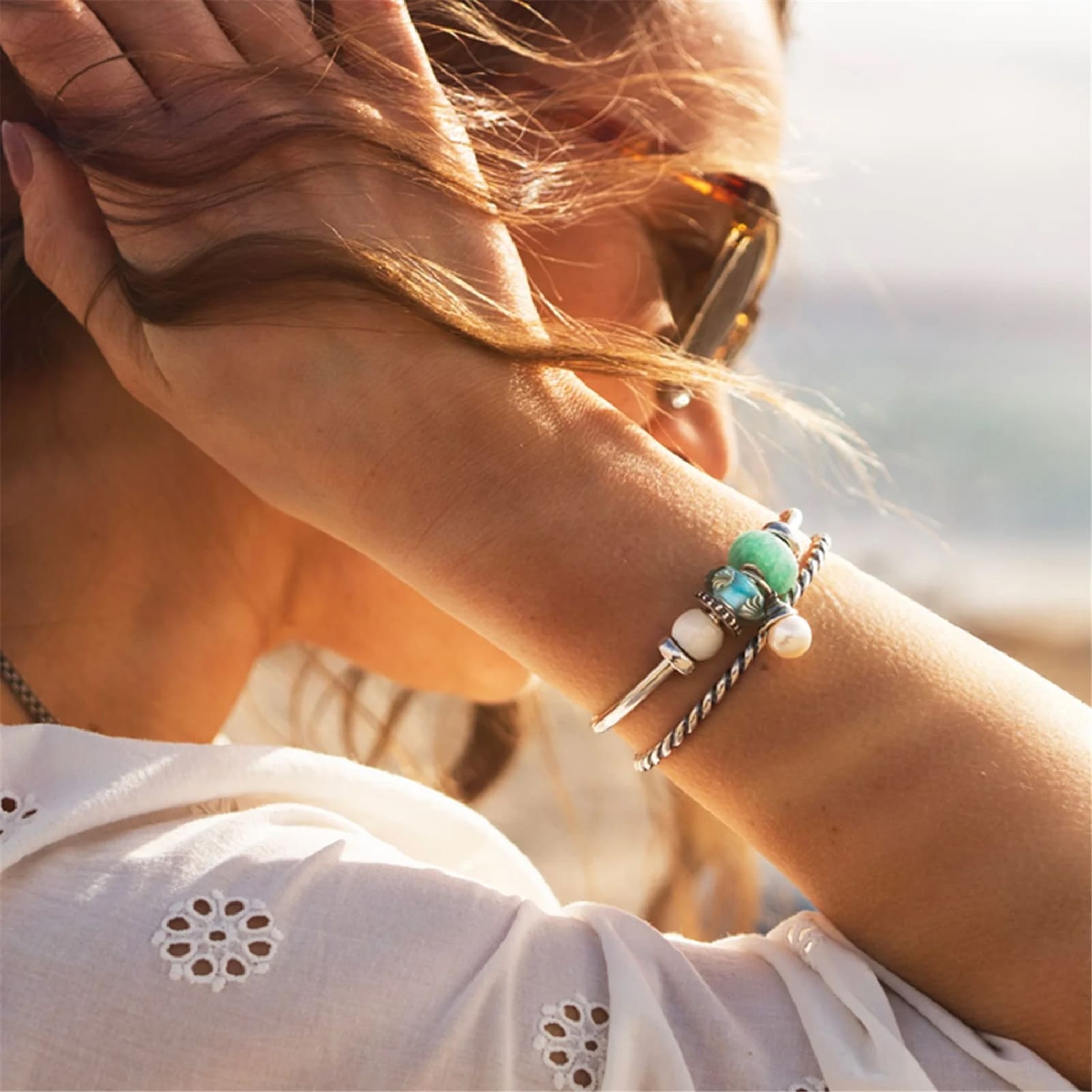 Beads da donna Trollbeads in argento conchiglia e perla MISURA UNICA