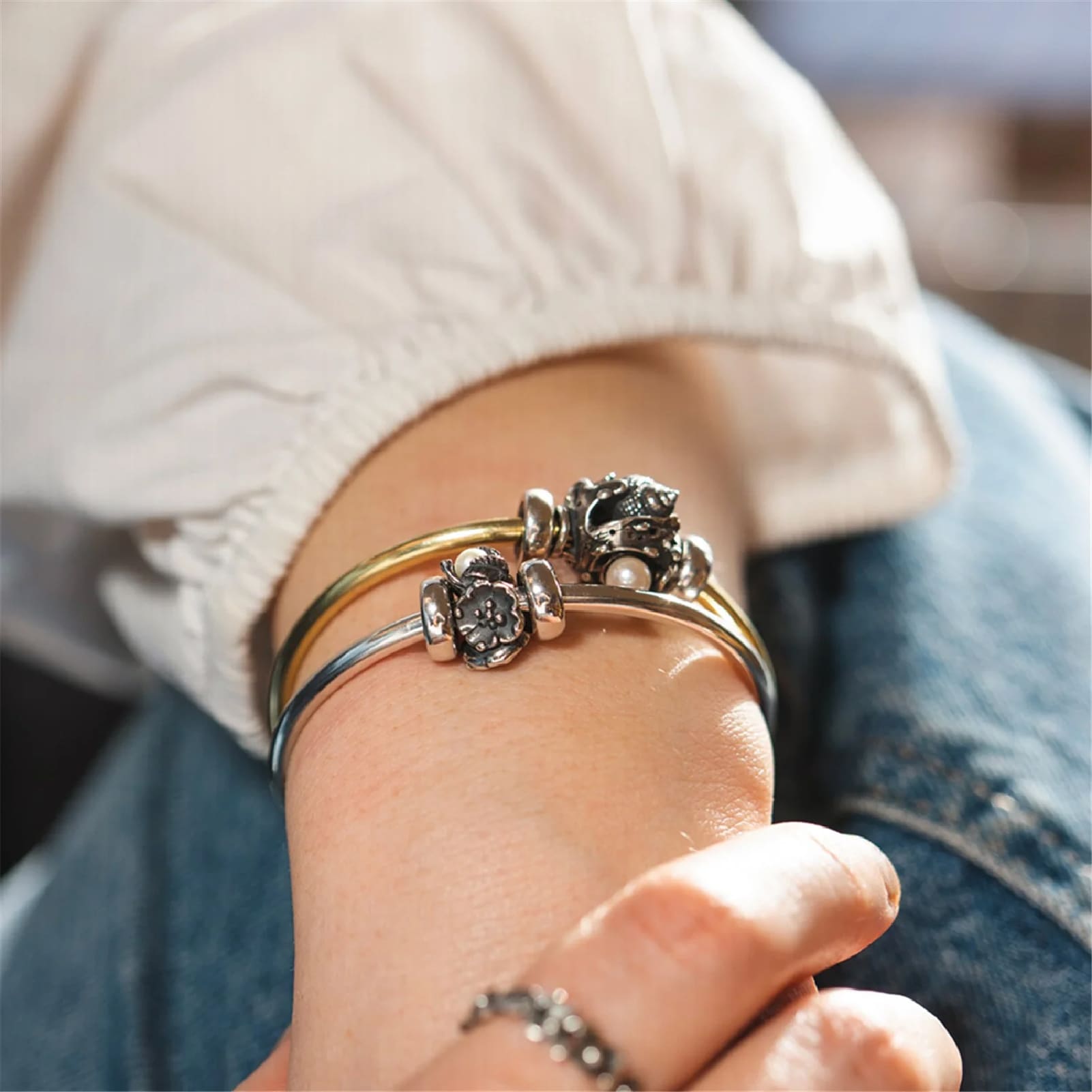 Beads da donna Trollbeads in argento conchiglie e perla MISURA UNICA