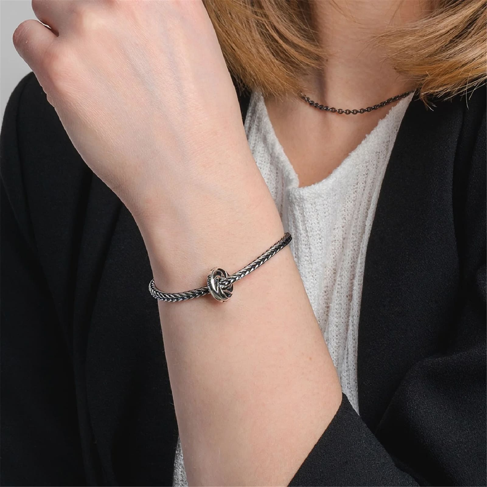 Beads da donna Trollbeads in argento con scritte MISURA UNICA