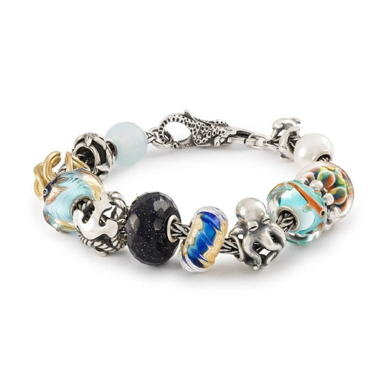 Stop Trollbeads in argento con stella marina e gommino MISURA UNICA