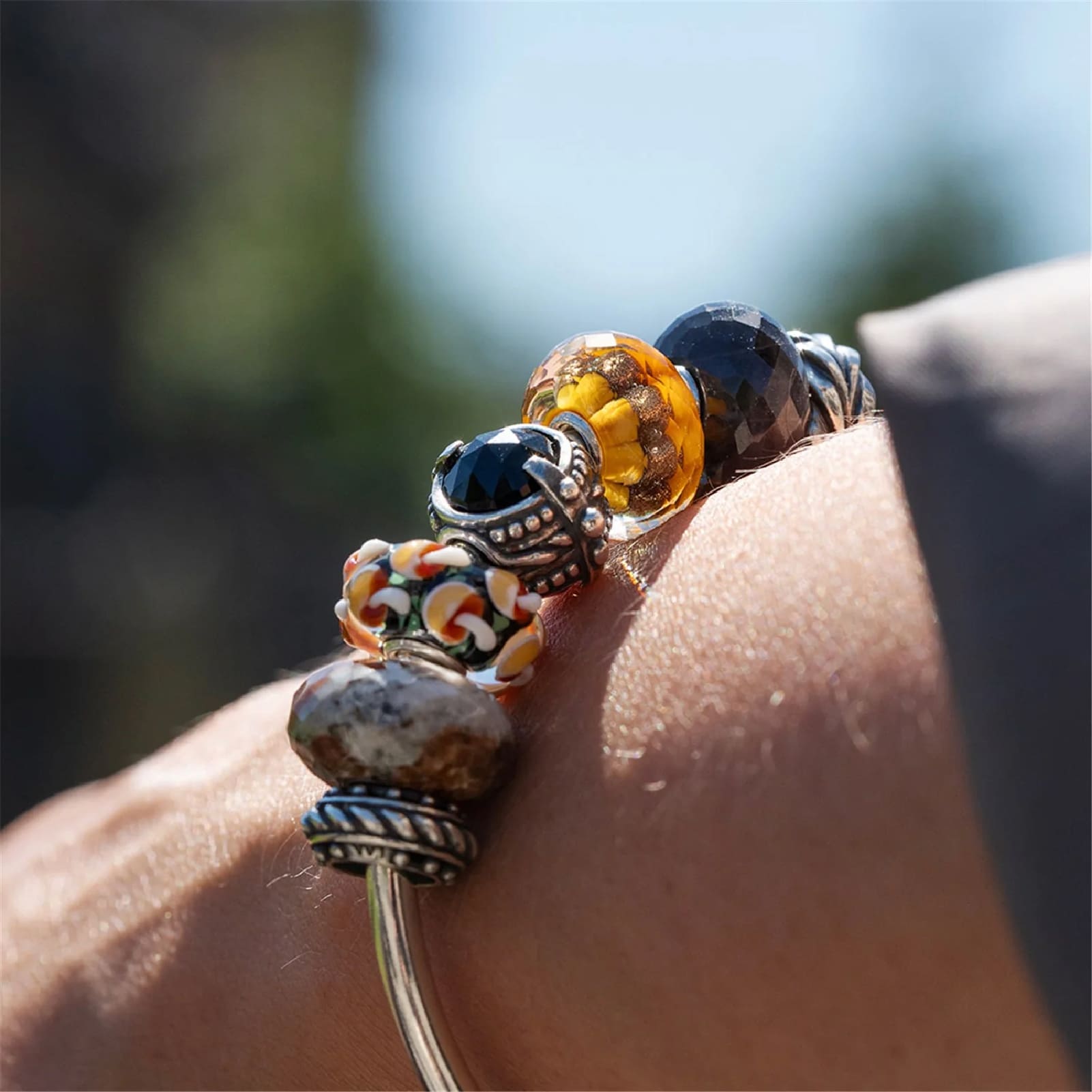 Stop Trollbeads in argento senza tempo con gommino MISURA UNICA