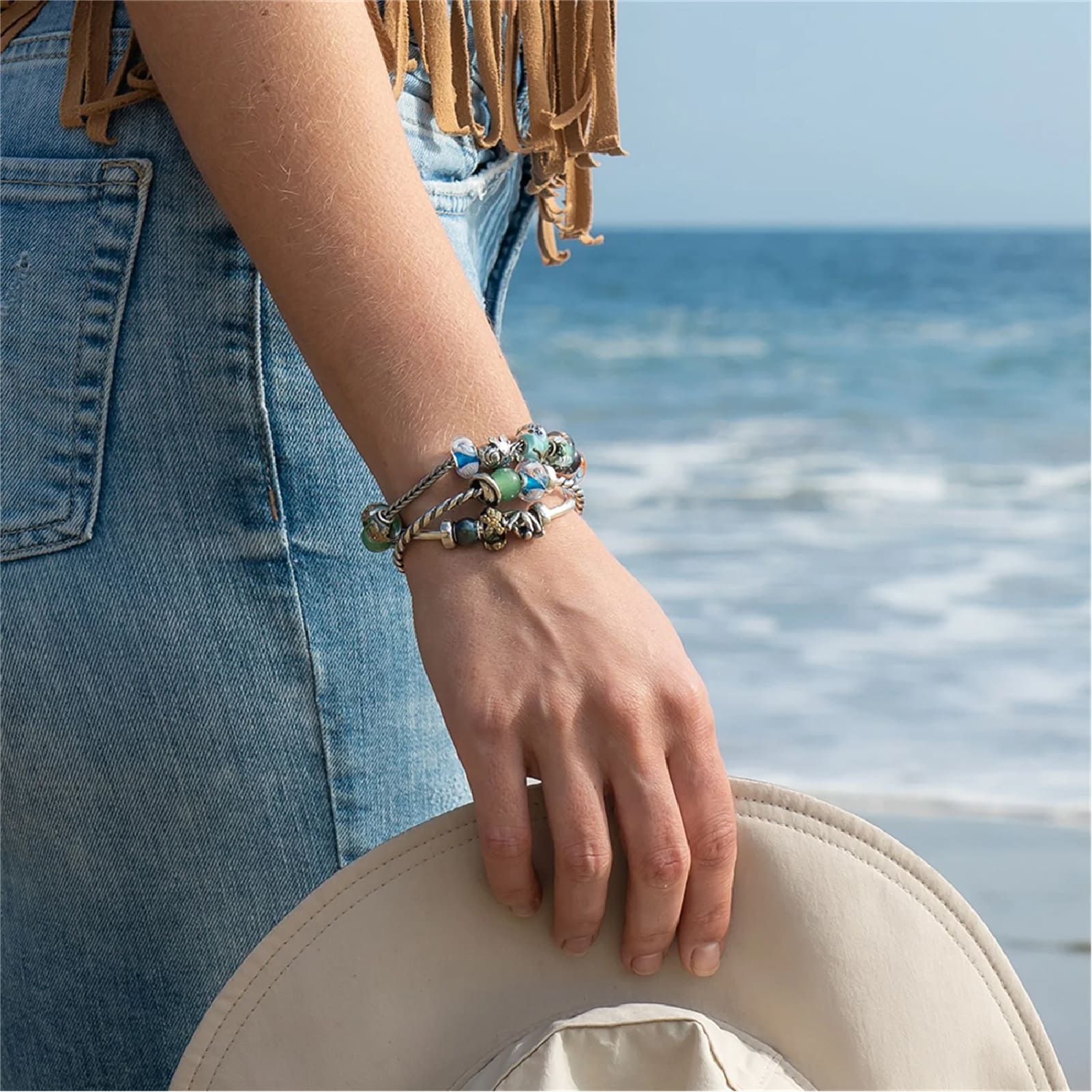 Beads da donna Trollbeads in argento a stella marina MISURA UNICA