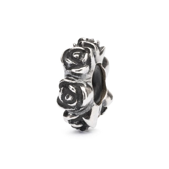 Stop Trollbeads in argento con roselline e gommino MISURA UNICA