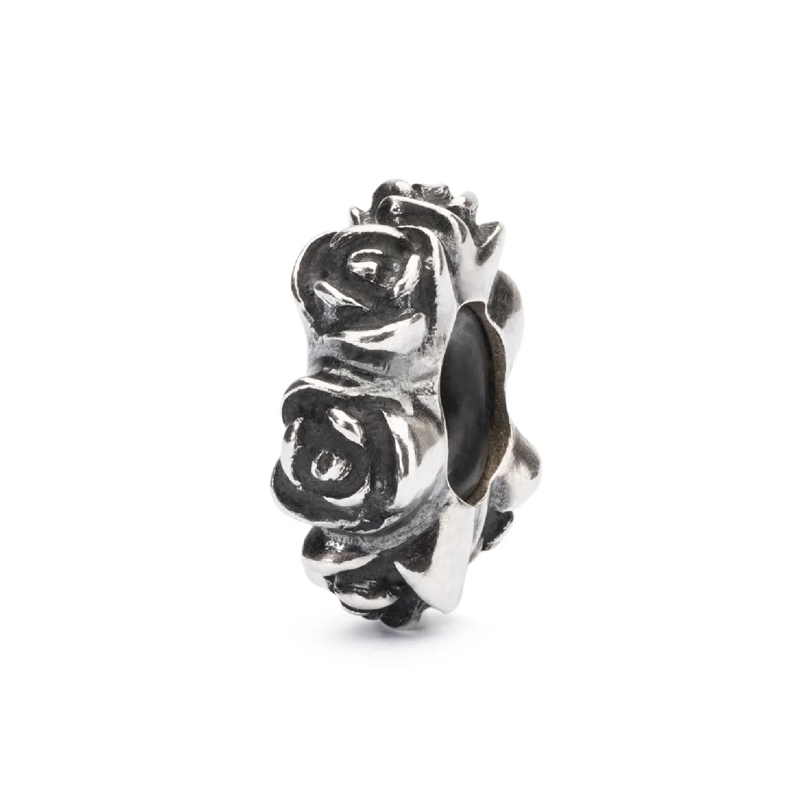 Stop Trollbeads in argento con roselline e gommino MISURA UNICA