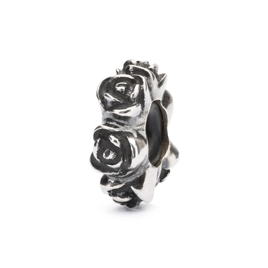 Stop Trollbeads in argento con roselline e gommino MISURA UNICA