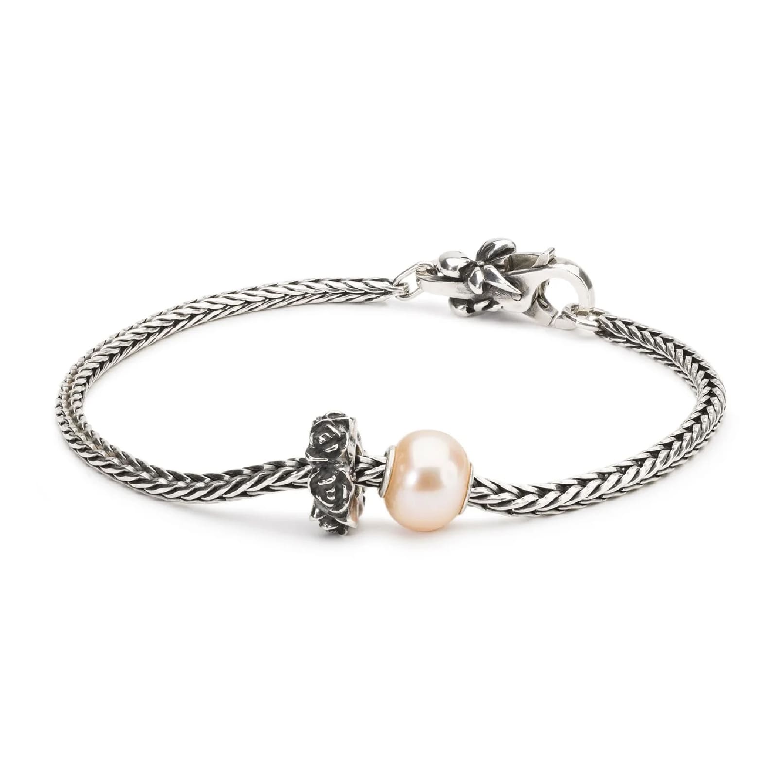 Stop Trollbeads in argento con roselline e gommino MISURA UNICA