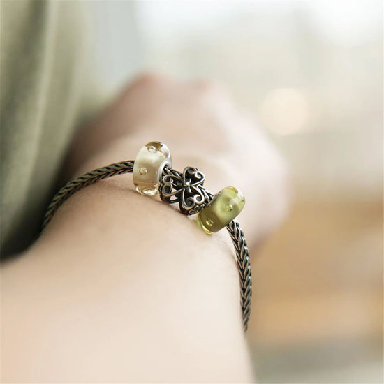 Beads da donna Trollbeads in argento a forma di trifoglio MISURA UNICA