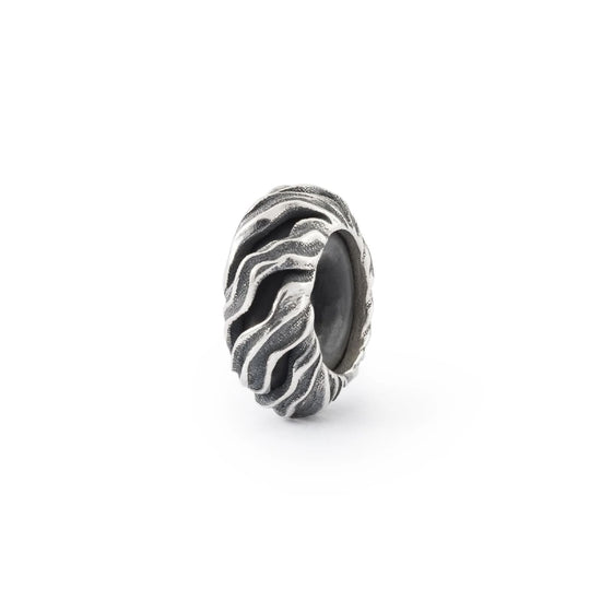 Stop Trollbeads in argento con alga marina e gommino MISURA UNICA