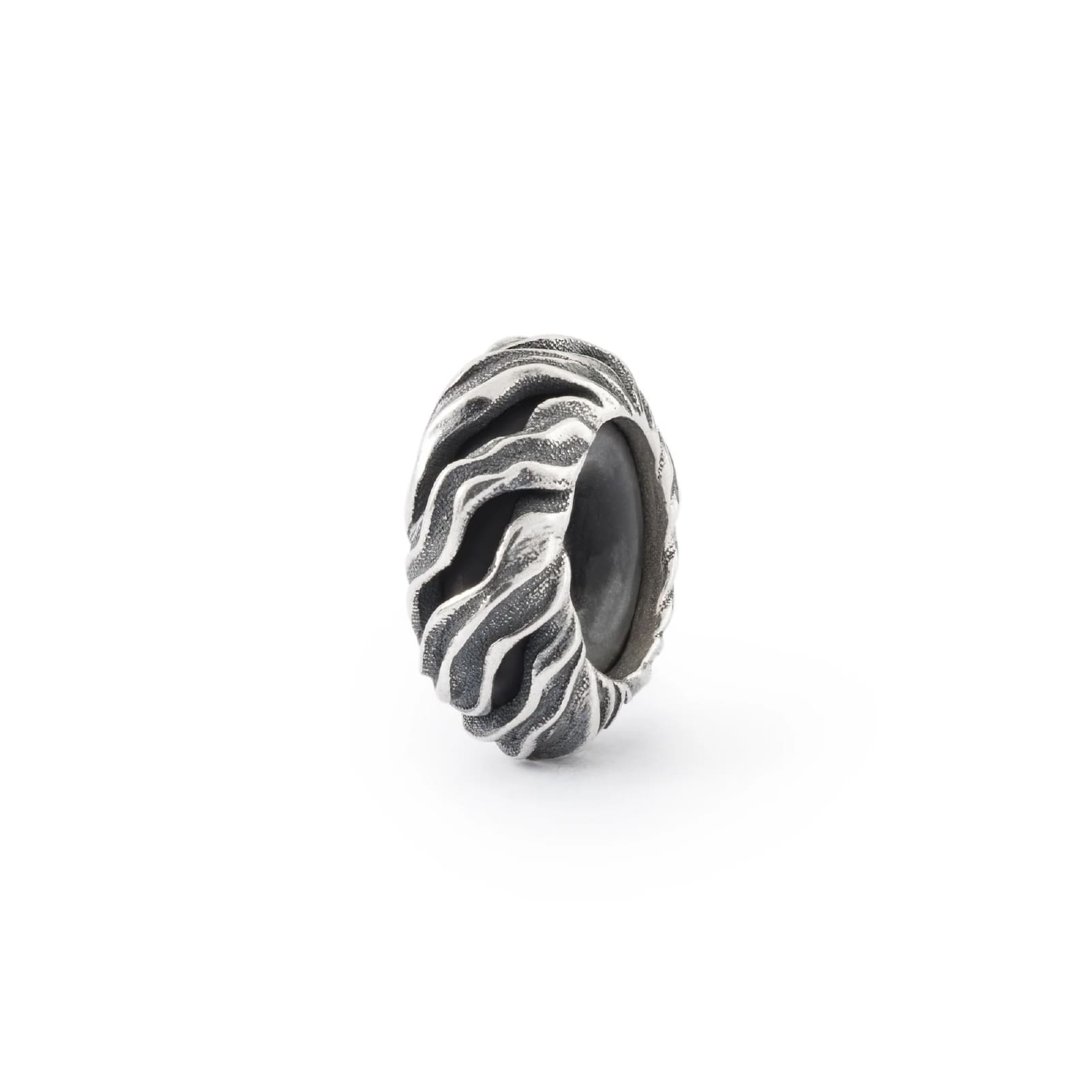 Stop Trollbeads in argento con alga marina e gommino MISURA UNICA