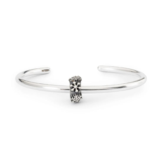 Stop Trollbeads in argento con fiocchi di neve e gommino MISURA UNICA