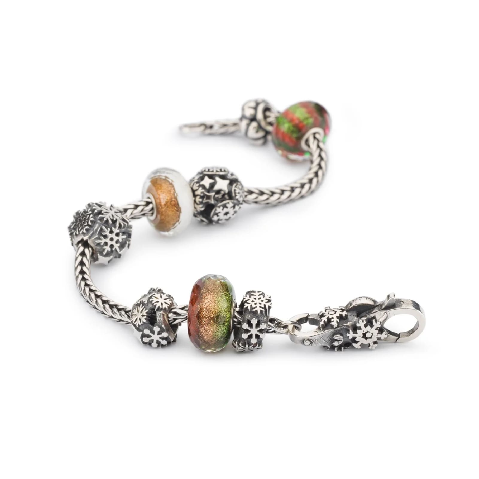 Beads da donna Trollbeads in argento con fiocchi di neve MISURA UNICA