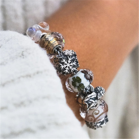 Beads da donna Trollbeads in argento con fiocchi di neve MISURA UNICA