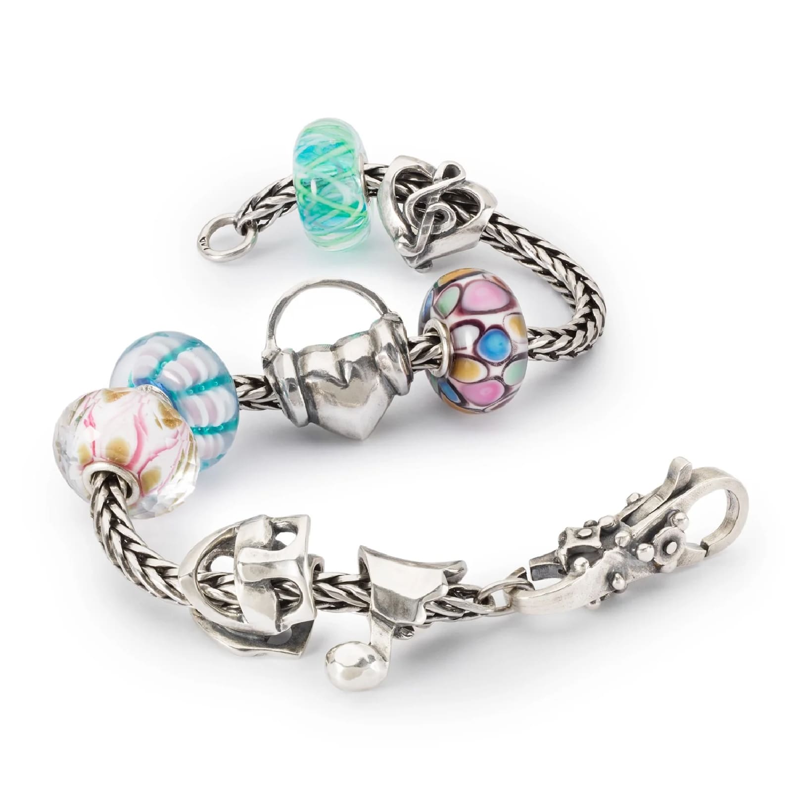 Beads da donna Trollbeads in argento con cuore e cuffie MISURA UNICA
