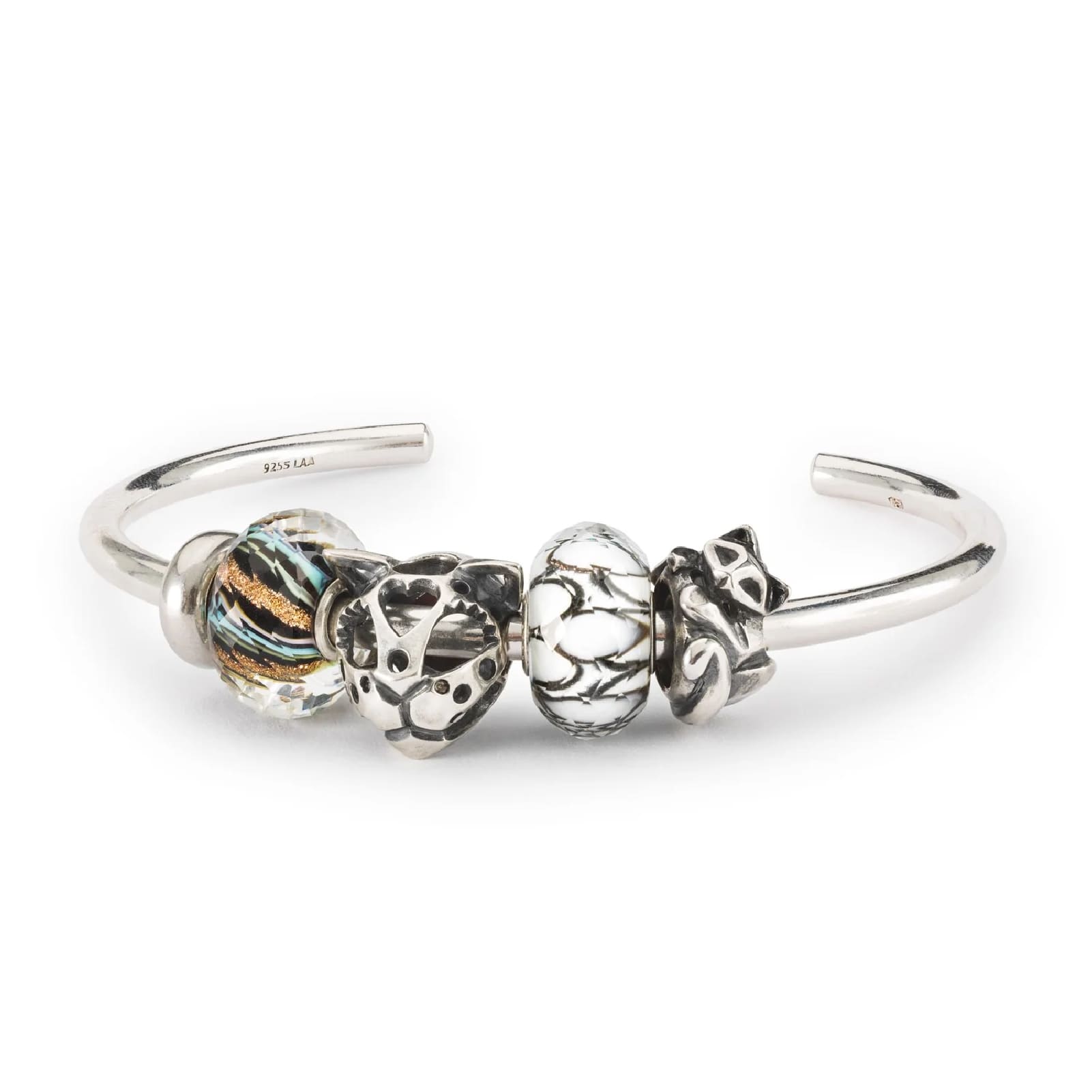 Stop Trollbeads in argento rilassato con gommino interno MISURA UNICA
